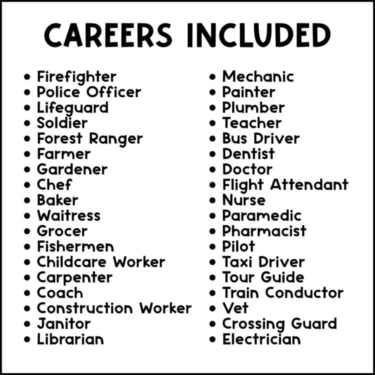 Community Helpers Clip Cards preview showing hands-on career and tool matching cards for preschool and kindergarten